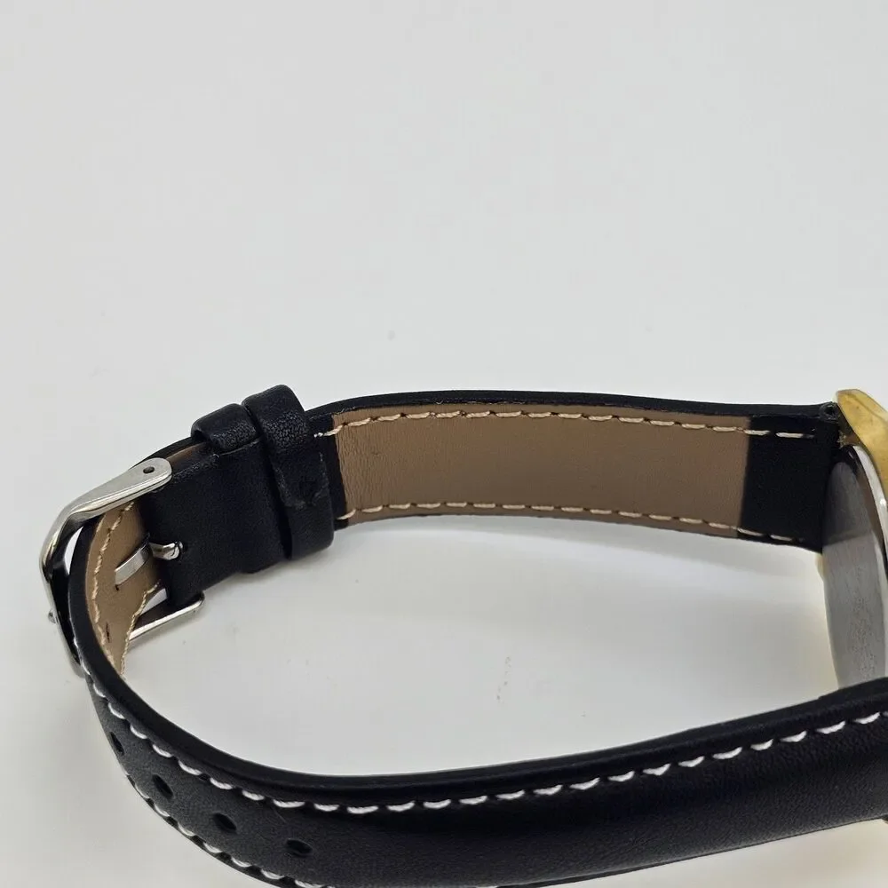VTG‎ Citizen Men's Watch 35MM Black Dial New Black Leather Bands New Battery